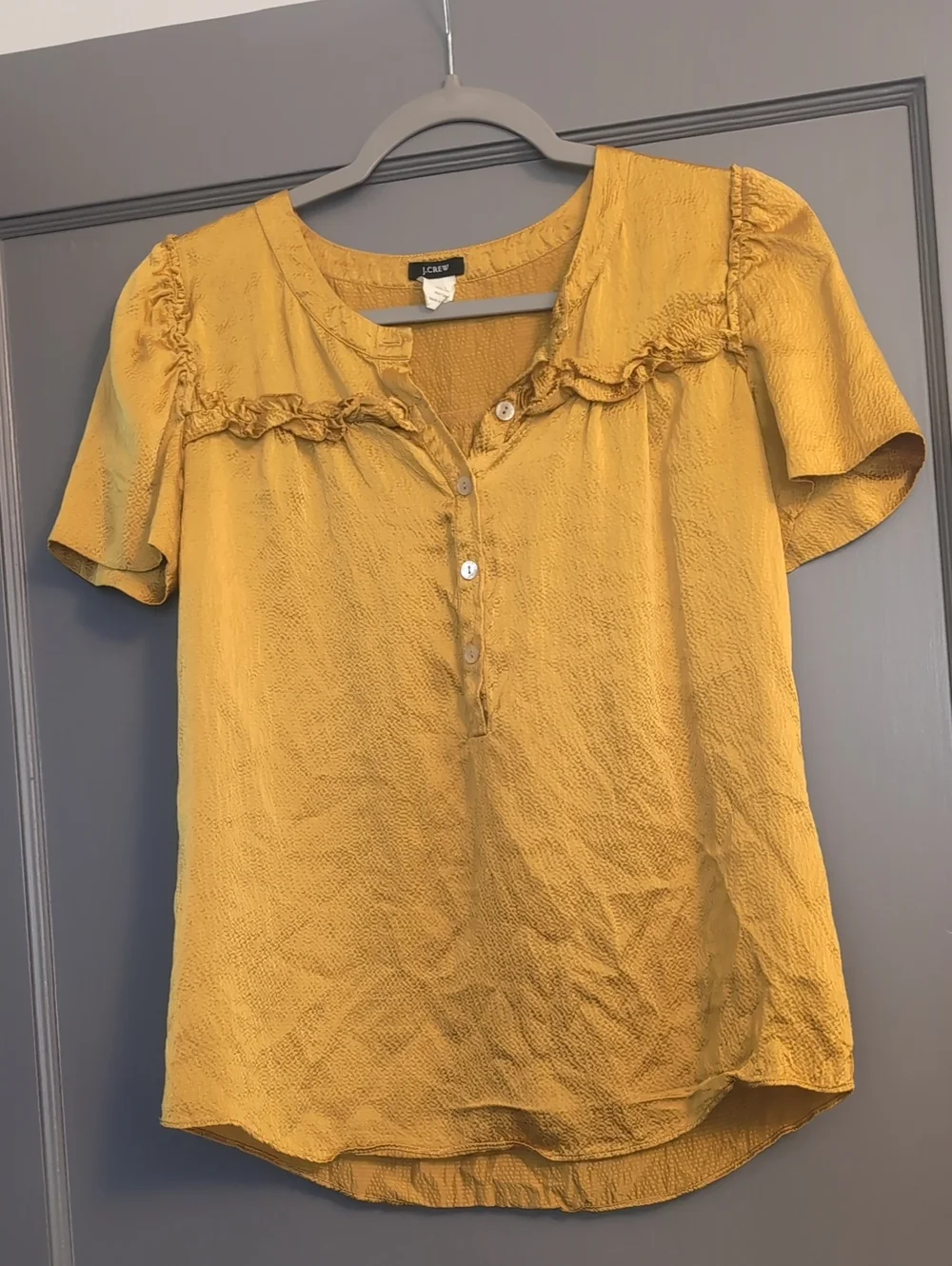 Golden Yellow 100% Silk J Crew Blouse